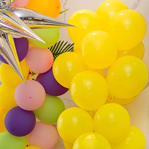 100pcs Yellow Balloons, 12 inch Yellow Latex Party Balloons Helium Quality for Party Decoration Like Birthday Party, Baby Shower,Wedding, Halloween or Christmas Party (with Yellow Ribbon)…