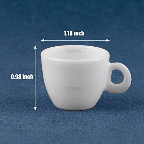 AUEAR, 20 Pack Mini Coffee Mug Tea Miniatures White Coffee Cup Food Kitchen Room Decoration Accessories