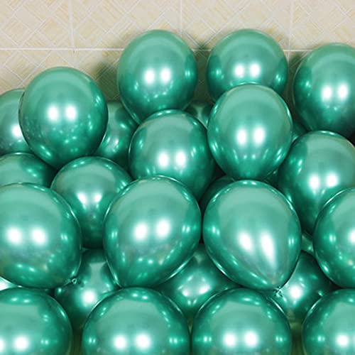 Green Balloons Metallic Chrome Green Balloons 12 Inch Latex Balloons Party Balloons Bady Shower Decoration Balloons Helium Shiny Balloon 50PCS