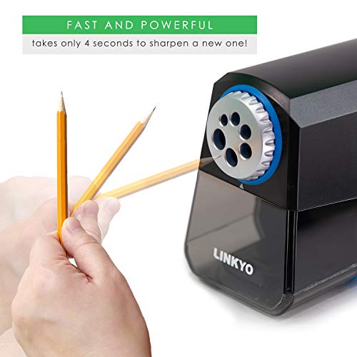 LINKYO Electric Pencil Sharpener Pro (Heavy Duty, Black)