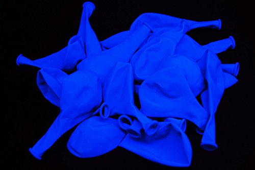 DirectGlow Brand Neon Blue 11 inch UV Blacklight Reactive Latex Balloons (50)