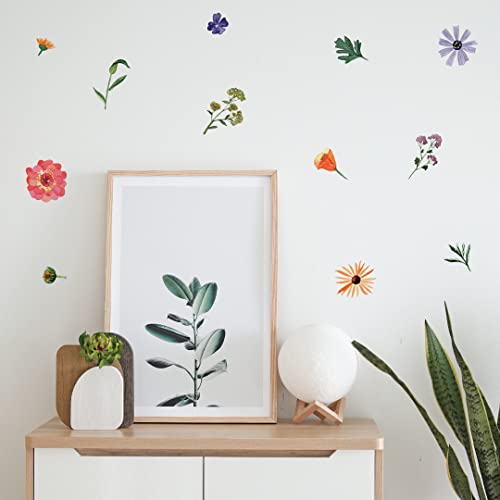 Decalcomania Home Decor Wildflower Wall Decals - Set of 78 Flower Wall Decor Wall Stickers - Wall Decals Peel and Stick Wall Stickers for Kids Bedroom