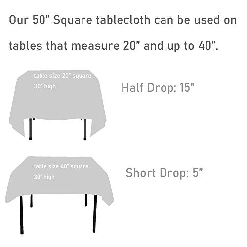 PartyDelight Sequin Tablecloth, Sequin Table Overlay Square, 50"x50", Silver.