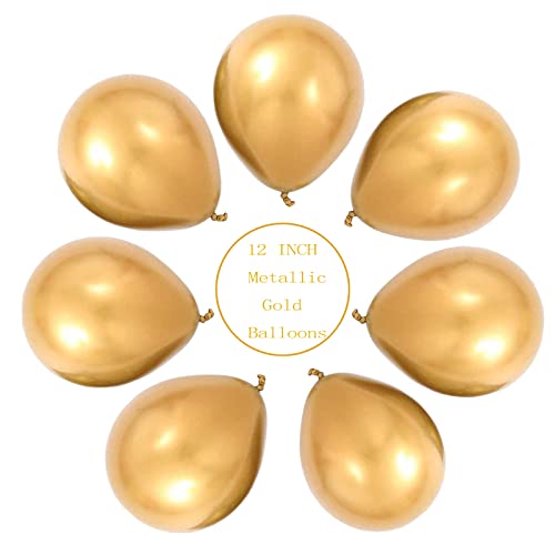 GaesQae Gold Balloons Metallic Gold Balloons Birthday balloons for Birthday Party Decoration Graduation Decoration Balloons (Metallic Gold 50PCS)