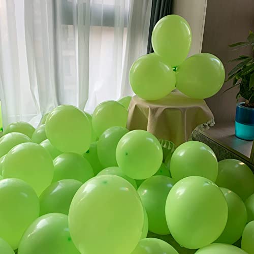 100pcs Light Green Balloons, 12 inch Light Green Latex Party Balloons Helium Quality for Party Decoration Like Birthday Party, Baby Shower,Wedding, Halloween or Christmas Party (with Green Ribbon)…