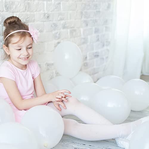 100pcs White Balloons, 12 inch White Latex Party Balloons Helium Quality for Party Decoration Like Birthday Party, Baby Shower,Wedding, Halloween or Christmas Party (with White Ribbon)…