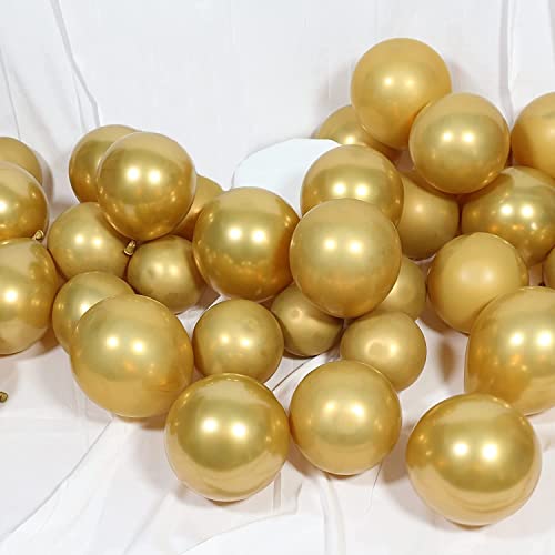GaesQae Gold Balloons Metallic Gold Balloons Birthday balloons for Birthday Party Decoration Graduation Decoration Balloons (Metallic Gold 50PCS)