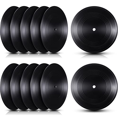 Blank Vinyl Records 7 Inch CD for Room Decor CD Wall Decor Vinyl Records Decor for Black Fake Records Decorations Independent Room Decor Bedroom Aesthetics Room Decoration DIY Projects (12 Pieces)
