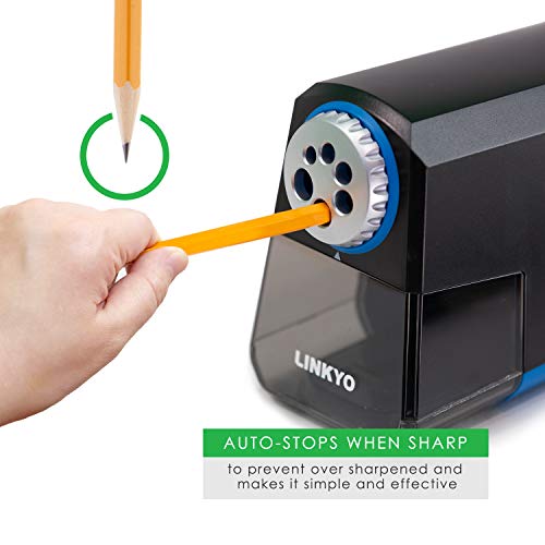 LINKYO Electric Pencil Sharpener Pro (Heavy Duty, Black)