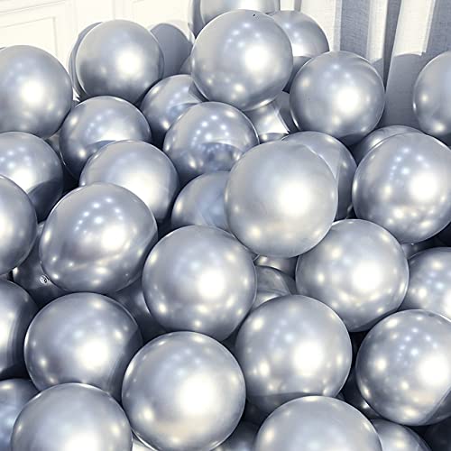 Silver Balloons Silver Metallic Balloons 12 Inch Latex Silver Balloons Party Balloons Bady Shower Decoration Balloons 50PCS