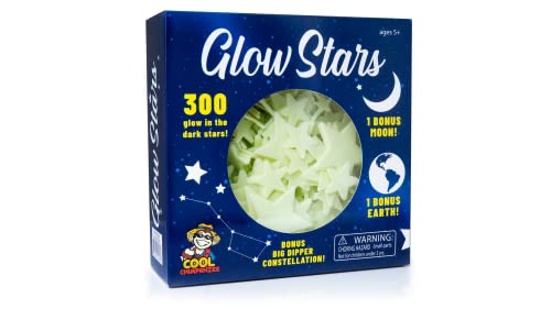 300 Count Glow Stars; Glow in The Dark Stars for Ceiling, Ceiling Stars, Glowing Stars For Ceiling Include Bonus Moon, Earth & Big Dipper Constellation (300 Stars) Christmas Stocking Stuffers For Kids