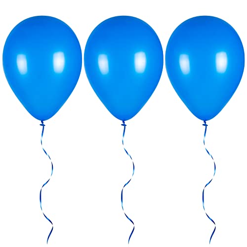 100pcs Royal Blue Balloons, 12 inch Royal BlueLatex Party Balloons Helium Quality for Party Decoration Like Birthday Party, Baby Shower,Wedding, Halloween or Christmas Party (with Blue Ribbon)…