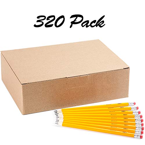 Wood-Cased #2 HB Pencils, Yellow, Pre-sharpened, Class Pack, 320 pencils