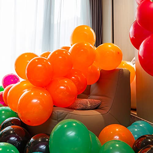 100pcs Orange Balloons, 12 inch Orange Latex Party Balloons Helium Quality for Party Decoration Like Birthday Party, Baby Shower,Wedding, Halloween or Christmas Party (with Orange Ribbon)…