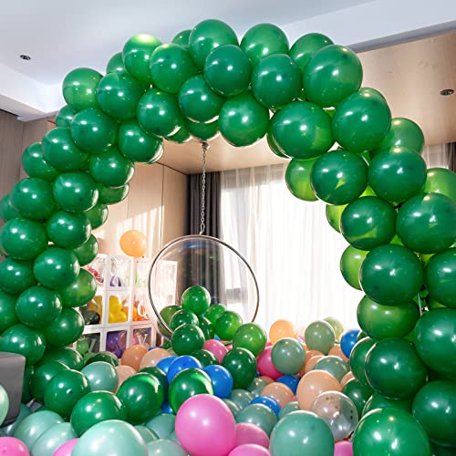 100pcs Dark Green Balloons, 12 inch Green Latex Party Balloons Helium Quality for Party Decoration Like Birthday Party, Baby Shower,Wedding, Halloween or Christmas Party (with Green Ribbon)…