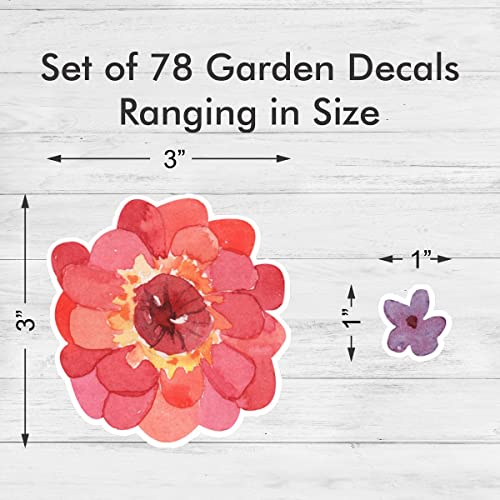 Decalcomania Home Decor Wildflower Wall Decals - Set of 78 Flower Wall Decor Wall Stickers - Wall Decals Peel and Stick Wall Stickers for Kids Bedroom