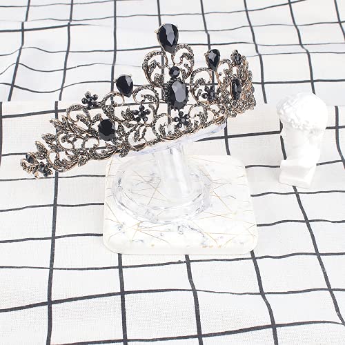 COCIDE Black Tiara and Crown for Women Crystal Queen Headband Rhinestones Princess Hair Accessories for Girls Birthday Party Prom Halloween Decoration Wedding Bride Bridal Bridesmaid