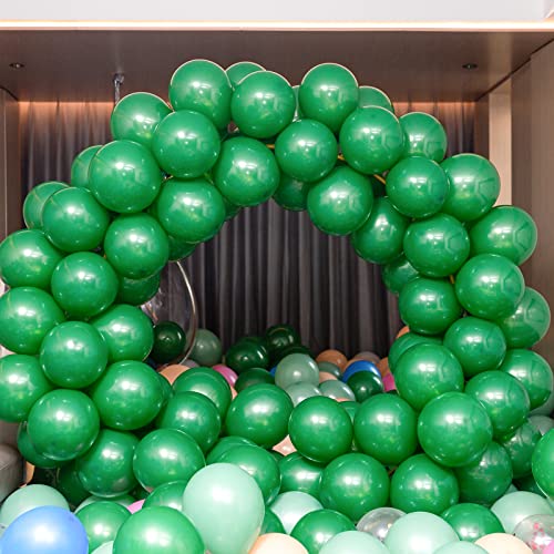 100pcs Dark Green Balloons, 12 inch Green Latex Party Balloons Helium Quality for Party Decoration Like Birthday Party, Baby Shower,Wedding, Halloween or Christmas Party (with Green Ribbon)…