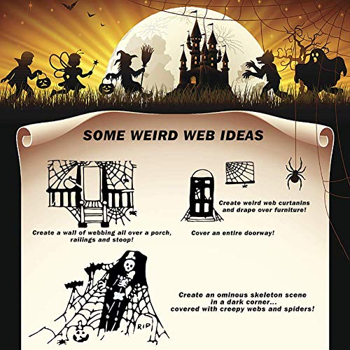 900 sqft Spider Webs Halloween Decorations Bonus with 30 Fake Spiders, Super Stretch Cobwebs for Halloween Indoor and Outdoor Party Supplies