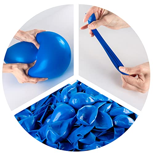 100pcs Royal Blue Balloons, 12 inch Royal BlueLatex Party Balloons Helium Quality for Party Decoration Like Birthday Party, Baby Shower,Wedding, Halloween or Christmas Party (with Blue Ribbon)…