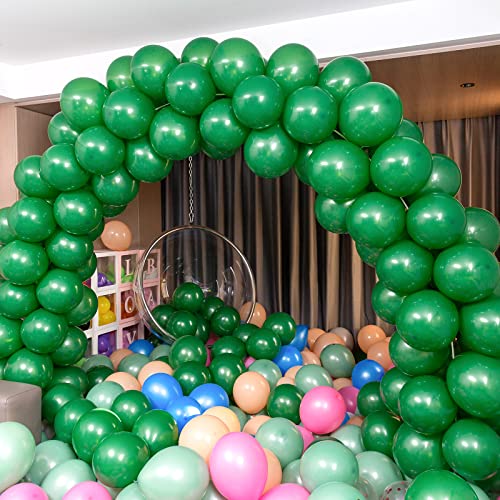 100pcs Dark Green Balloons, 12 inch Green Latex Party Balloons Helium Quality for Party Decoration Like Birthday Party, Baby Shower,Wedding, Halloween or Christmas Party (with Green Ribbon)…