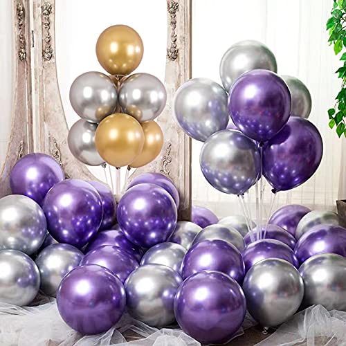 Silver Balloons Silver Metallic Balloons 12 Inch Latex Silver Balloons Party Balloons Bady Shower Decoration Balloons 50PCS