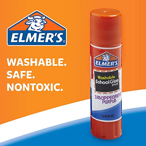 Elmer's Disappearing Purple School Glue, Washable, 30 Pack, 0.24-ounce sticks