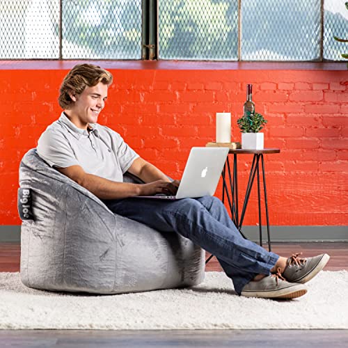 Big Joe Milano Beanbag Chair, Medium, Gray Plush