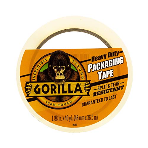 Gorilla Heavy Duty Large Core Packing Tape for Moving, Shipping and Storage, 1.88" x 40 yd, Clear (Pack of 6)