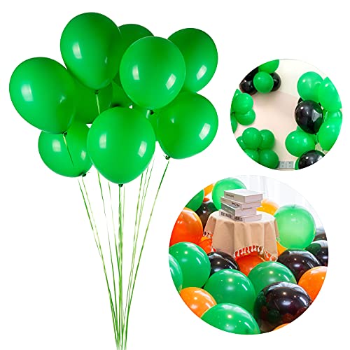 100pcs Green Balloons, 12 inch Green Latex Party Balloons Helium Quality for Party Decoration Like Birthday Party, Baby Shower,Wedding, Halloween or Christmas Party (with Green Ribbon)…