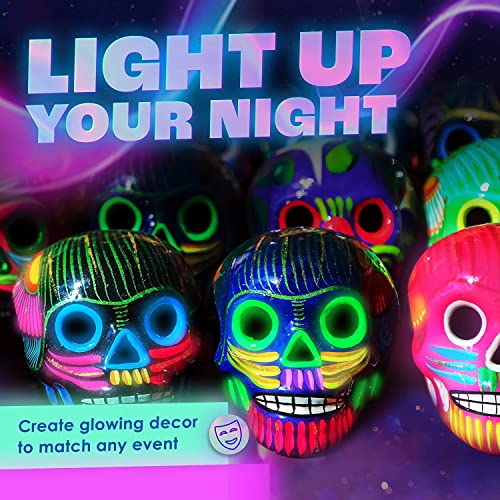 Neon Nights Glow-in-The-Dark Paint - Multi-Surface Acrylic Paints for Outdoor and Indoor Use on Canvas & Walls - Gifts for Artists - Phosphorescent - 8 Pack, 20 mL