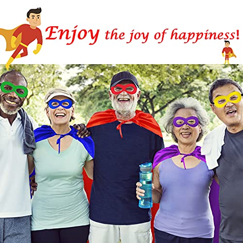 Adults Superhero-Capes and Masks for Women Men Teenagers Super Hero Costumes Halloween Dress Up Party Team Spirit Building, 10 Pack