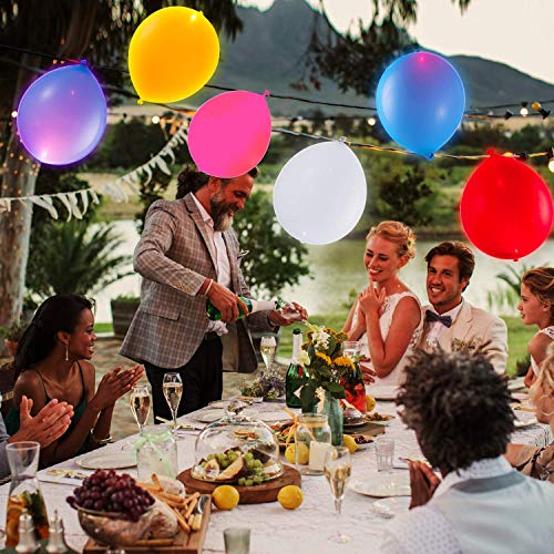 40 Pack LED Light Up Balloons, Mixed-Colors Flashing Party Lights Lasts 12-24 Hours , Glow in the dark For Parties, Birthdays Wedding Decorations And Halloween Christmas Festival,Fillable with Helium