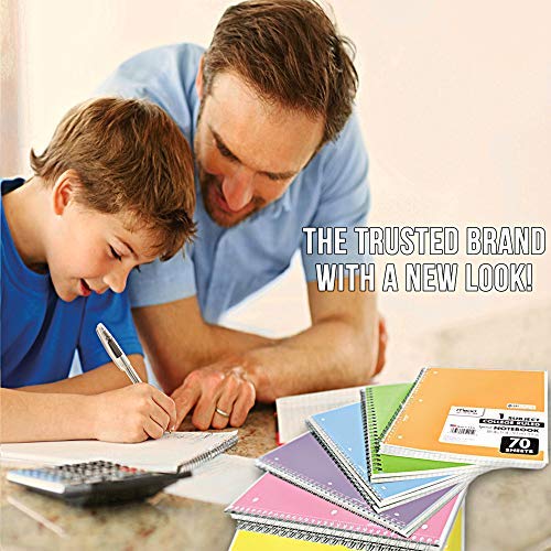 Mead Spiral Notebook, Pack of 18 Colors, 1 Subject College Ruled Spiral Bound Notebooks, Pastel Color School Notebooks Included, 70 Pages