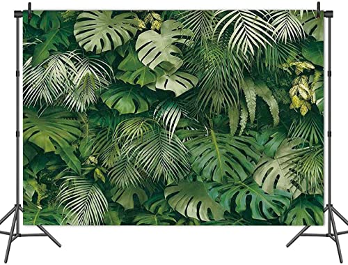 Green Tropical Palm Leaves Picture Photography Backdrop Vinyl 7x5ft Jungle Safari Plants Photo Background for Hawaiian Luau Party Decor Banner Birthday Baby Shower Supplies