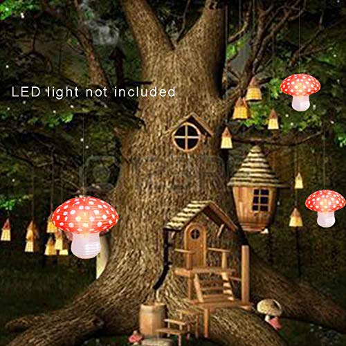 3Pcs Large Mushroom Shaped Paper Lanterns for Forest Jungle Wonderland Theme Birthday Party Decor Hanging 3D Mushroom Ornament Backdrop for Fairy Baby Shower Nursery Garden Wedding Decoration