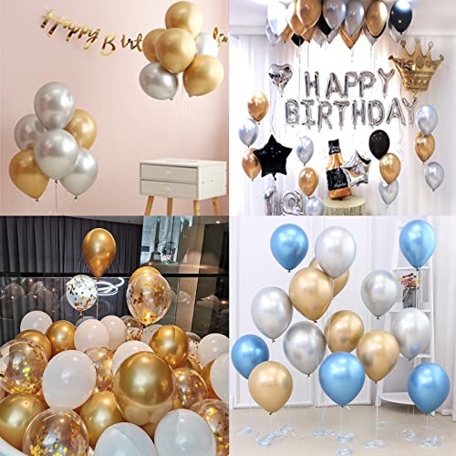 GaesQae Gold Balloons Metallic Gold Balloons Birthday balloons for Birthday Party Decoration Graduation Decoration Balloons (Metallic Gold 50PCS)