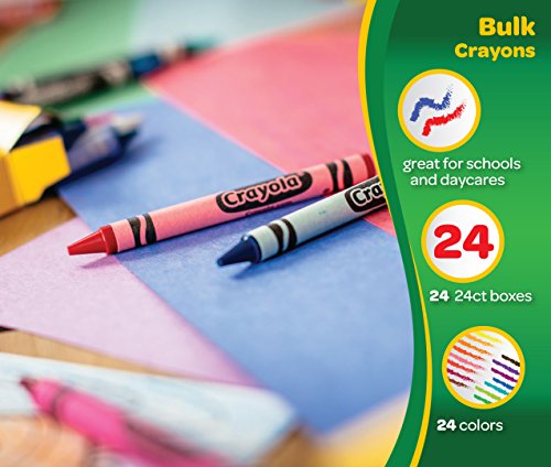 Crayola Crayons Bulk, Classroom Supplies for Teachers, 24 Crayon Packs with 24 Colors may vary