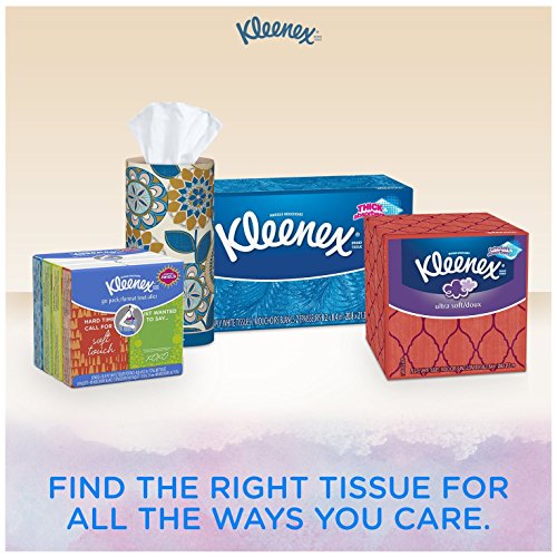 Kleenex Ultra Soft Facial Tissues, Medium Count Flat, 170 ct, 6 Pack. Designs May Vary