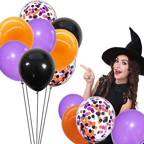 Halloween Balloons Halloween Decorations latex Balloons Inflatable Toys Globos Halloween Party Supplies (black orange prple)