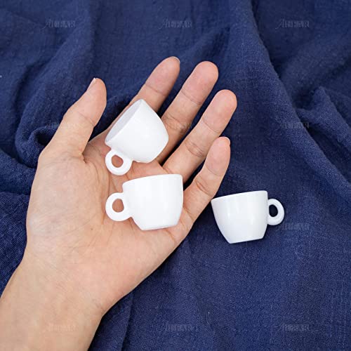 AUEAR, 20 Pack Mini Coffee Mug Tea Miniatures White Coffee Cup Food Kitchen Room Decoration Accessories