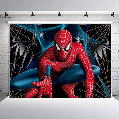 zlhcgd 7x5FT Superhero Spiderman Photography Vinyl Photo Background for Kids Birthday Party Backdrops Decoration