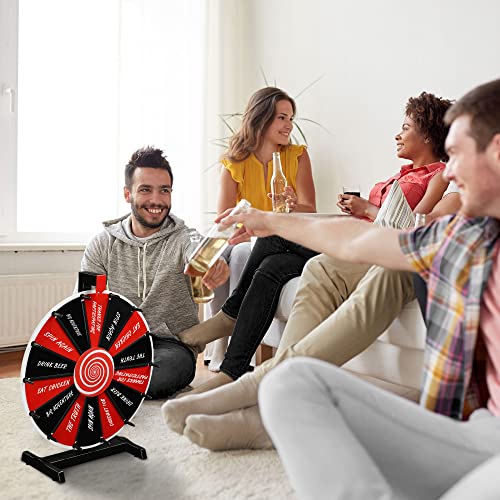 WinSpin 18 Inch Prize Wheel DIY Insertable Tabletop Spinning Wheel, 14 Slots Fortune Design Carnival Spin Game, DIY Series