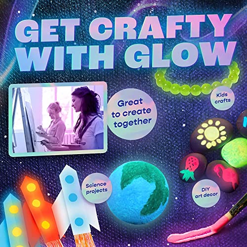 Neon Nights Glow-in-The-Dark Paint - Multi-Surface Acrylic Paints for Outdoor and Indoor Use on Canvas & Walls - Gifts for Artists - Phosphorescent - 8 Pack, 20 mL