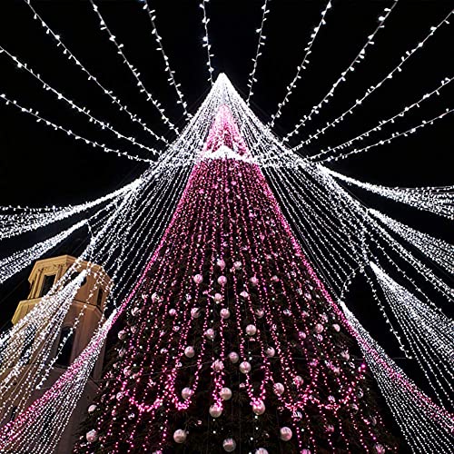 MAGGIFT 304 LED Curtain String Lights, 9.8 x 9.8 ft, 8 Modes Plug in Fairy String Light with Remote Control, Christmas, Backdrop for Indoor Outdoor Bedroom Window Wedding Party Decoration, Cool White