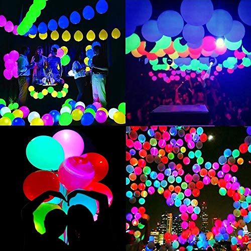 40 Pack LED Light Up Balloons, Mixed-Colors Flashing Party Lights Lasts 12-24 Hours , Glow in the dark For Parties, Birthdays Wedding Decorations And Halloween Christmas Festival,Fillable with Helium