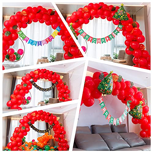 100pcs Red Balloons, 12 inch Red Latex Party Balloons Helium Quality for Party Decoration Like Birthday Party, Baby Shower,Wedding, Halloween or Christmas Party (with Red Ribbon)…
